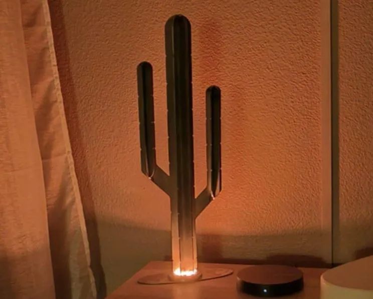 Backlit cactus lamp